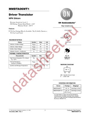 MMBTA06WT1 datasheet  